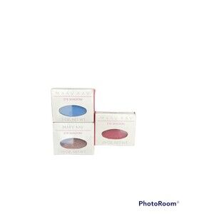 3 Mary Kay Powder Perfect Eye Shadows - Bluebonnet/Hickory, Cobalt Blue & Shimme